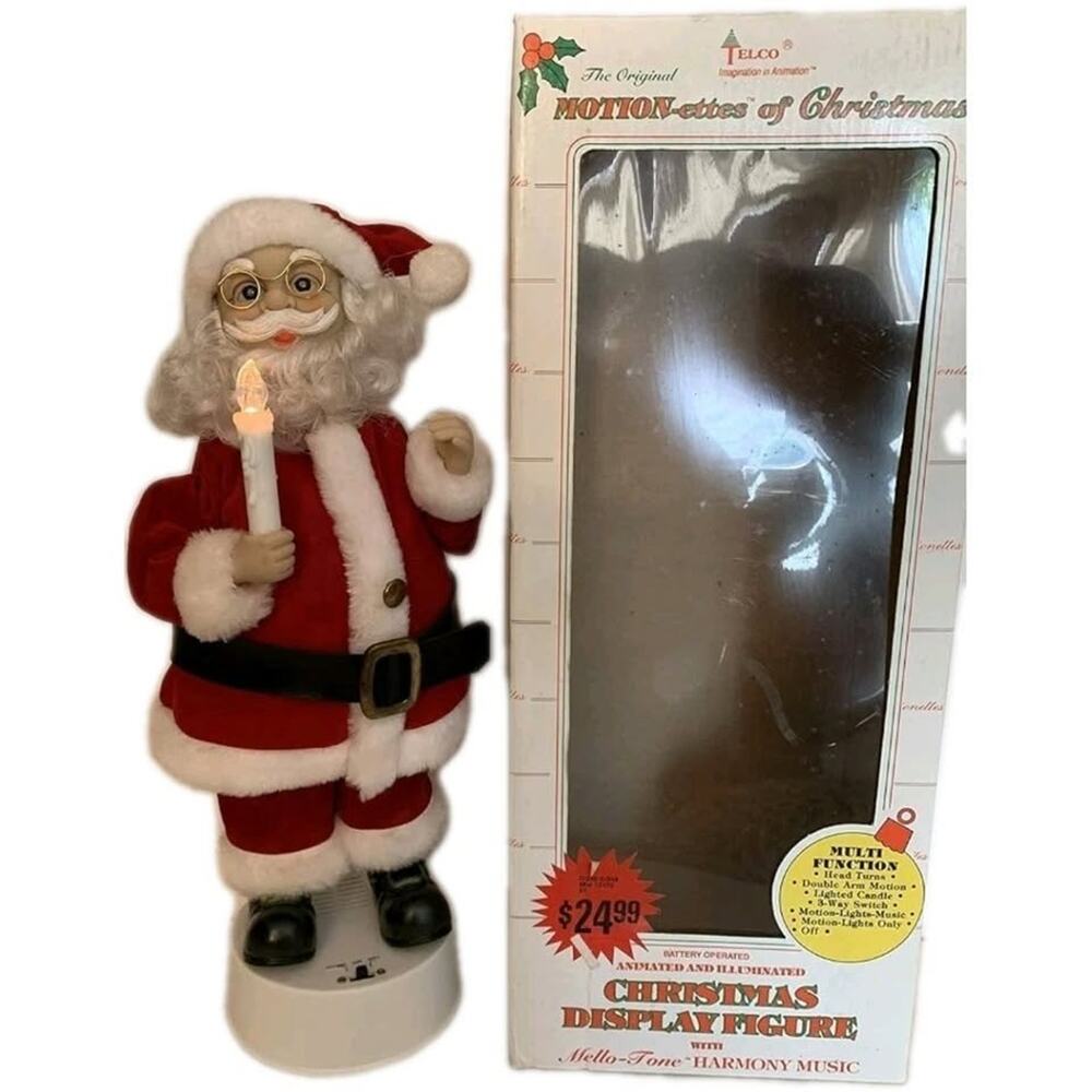 Telco Motionettes 18" Santa Claus Vintage 1999 Animated Illuminated Figure w/Box